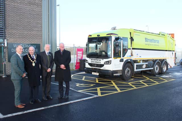 Chief executive Ian Knowles, chairman Coun Steve England, leader of the council Coun Owen Bierley and MP Sir Edward Leigh