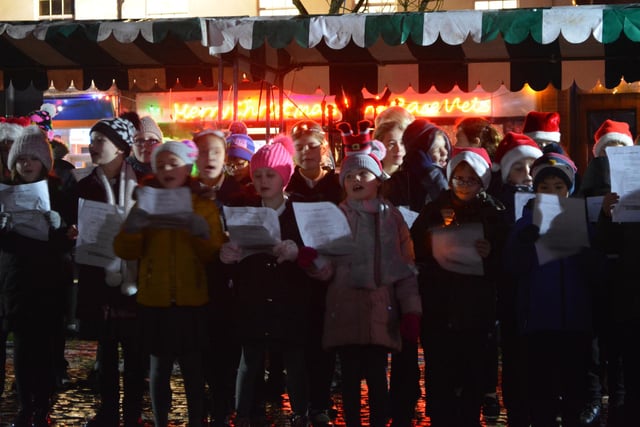 Market Rasen Primary School pupils brought some Christmas spirit to the switch-on
