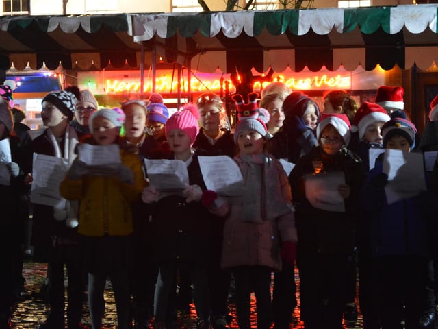Market Rasen Primary School pupils brought some Christmas spirit to the switch-on