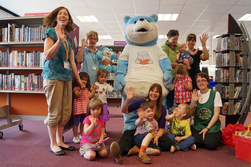 Youngsters enjoying National Bookstart Week at Market Rasen Library 10 years ago, alongside Bookstart Bear.