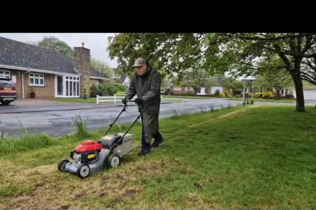 Residents in Precinct Crescent, Skegness, are so angry the grass isn't being cut they are doing it themselves.