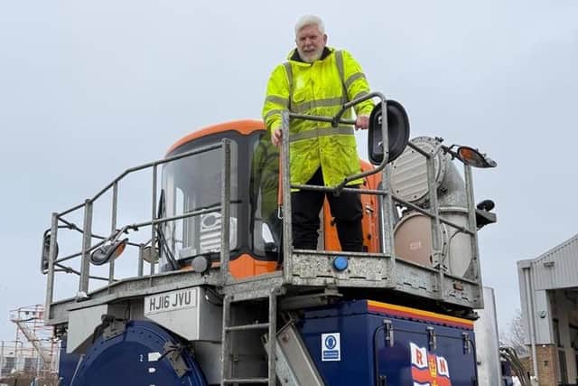 Andy Epton pictured on the Station Launch vehicle (SLARS). Credit: RNLI/Adam Holmes