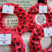 Wreaths were laid at the town's cenotaph