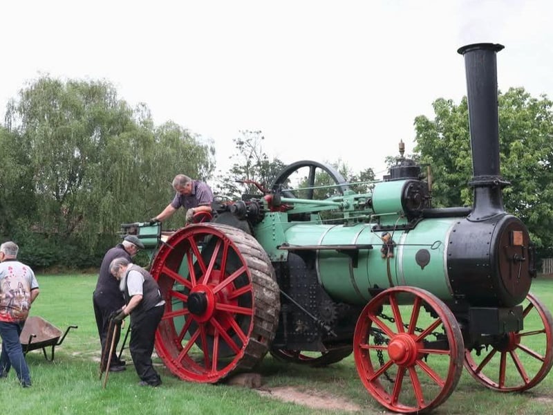 The famous BoB...Steampunks Tractor/Engine preparing to fire up to the Alice Event