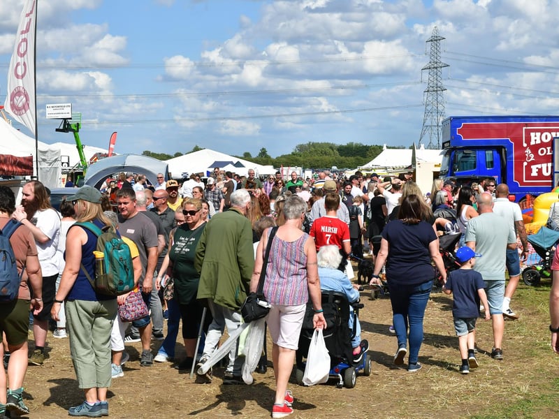 Crowds fill the Heckington Showground.