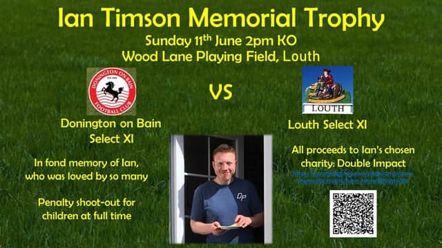 The Ian Timson Memorial Trophy. Scan the QR Code here to donate to Double Impact.
