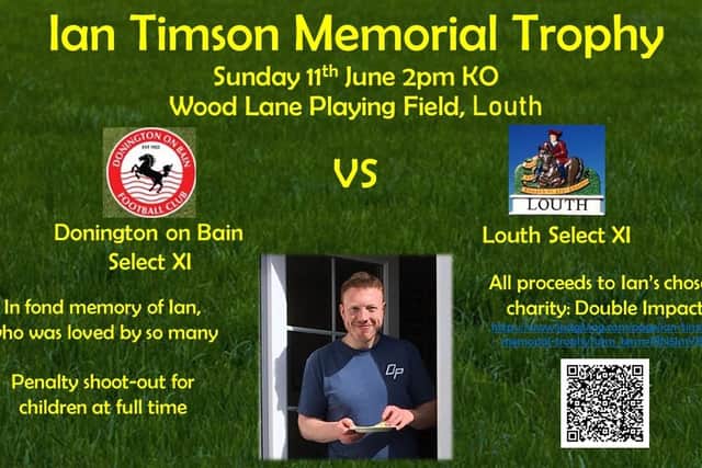 The Ian Timson Memorial Trophy. Scan the QR Code here to donate to Double Impact.