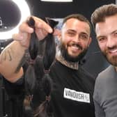 Chris Lee, right, grew his hair for three years and has donated it to The Little Princess Trust