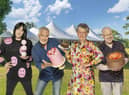 Noel Fielding, Paul Hollywood, Prue Leith, and Matt Lucas from The Great British Bake Off.