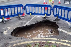 The sinkhole that opened up in Gosberton earlier this month.