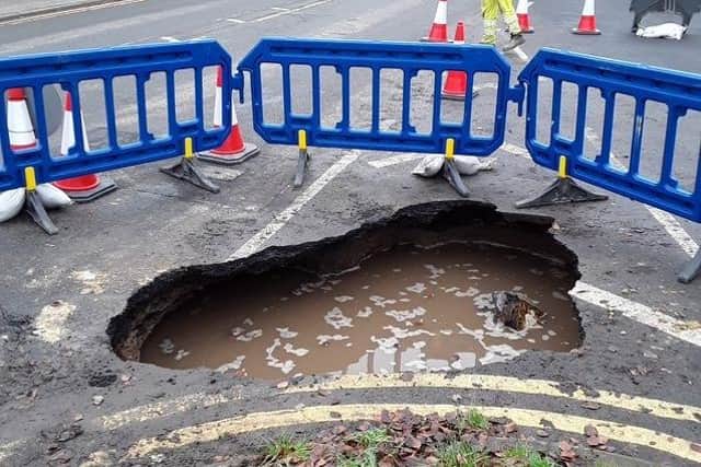 The sinkhole that opened up in Gosberton earlier this month.