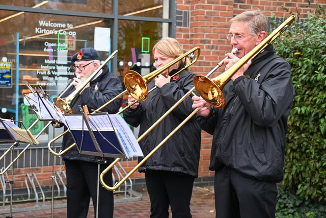 Kirton Brass Band playing.