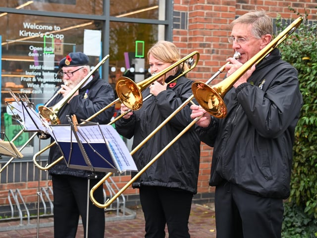 Kirton Brass Band playing.