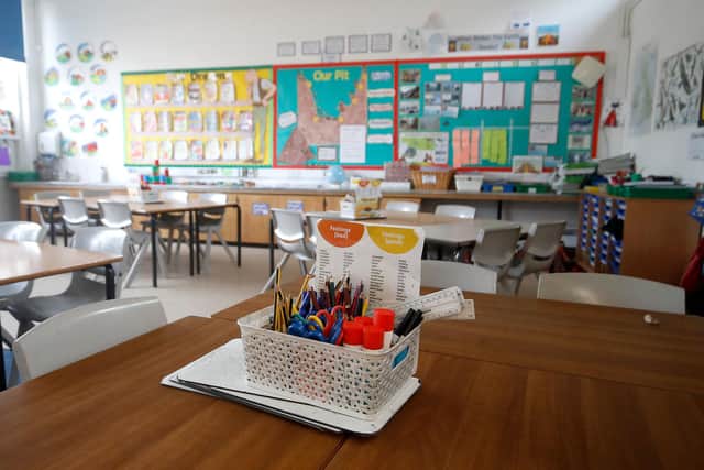 An empty classroom at Manor Park School and Nursery in Knutsford, Cheshire, the day after Prime Minister Boris Johnson put the UK in lockdown to help curb the spread of the coronavirus.