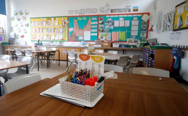 An empty classroom at Manor Park School and Nursery in Knutsford, Cheshire, the day after Prime Minister Boris Johnson put the UK in lockdown to help curb the spread of the coronavirus.