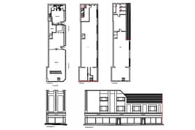 A floorplan and elevation document submitted as part of the application.