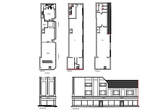 A floorplan and elevation document submitted as part of the application.