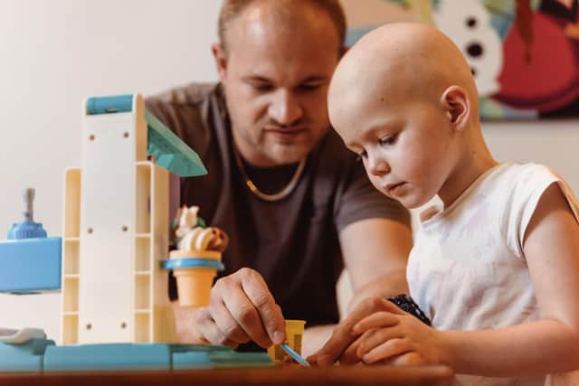 Aubrey, who has been treated by Great Ormond Street Hospital after being diagnosed with leukaemia. Photo: GOSH