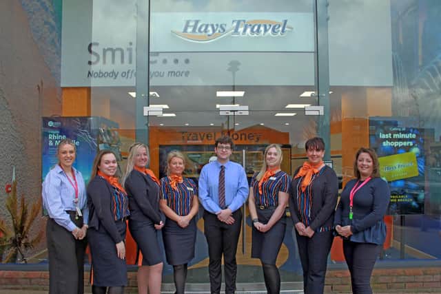 Branch manager, Lisa Favell, (second from the right) and the Hays Travel Gainsborough team