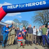 Help for Heroes hikers at the finish line of the Lincolnshire Wolds Hike 2024. Photo: Help For Heroes