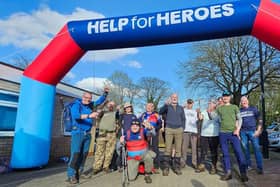 Help for Heroes hikers at the finish line of the Lincolnshire Wolds Hike 2024. Photo: Help For Heroes