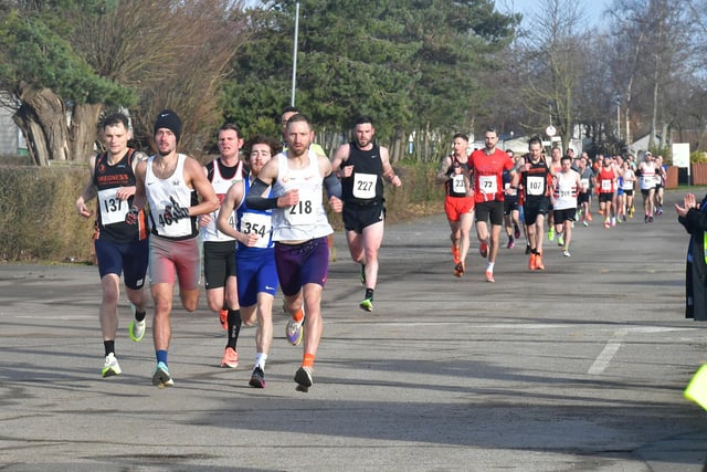 Leaders of the  the pack... more than 400 runners took part in the Skegness 10k at Butlin's..