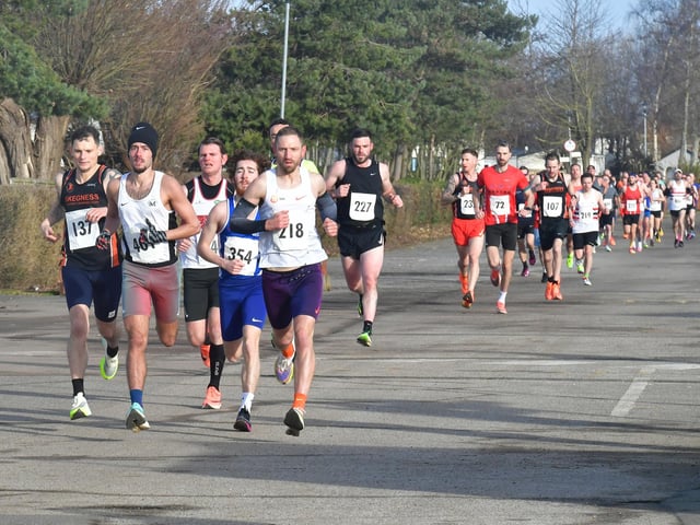 Leaders of the the pack... more than 400 runners took part in the Skegness 10k at Butlin's..