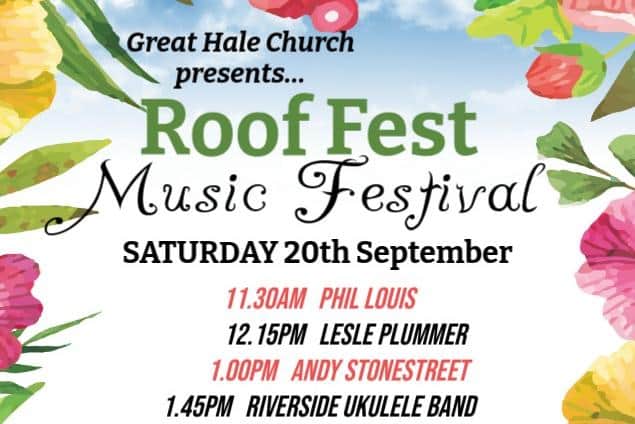 Some of the line-up for Great Hale Church's Roof fest.