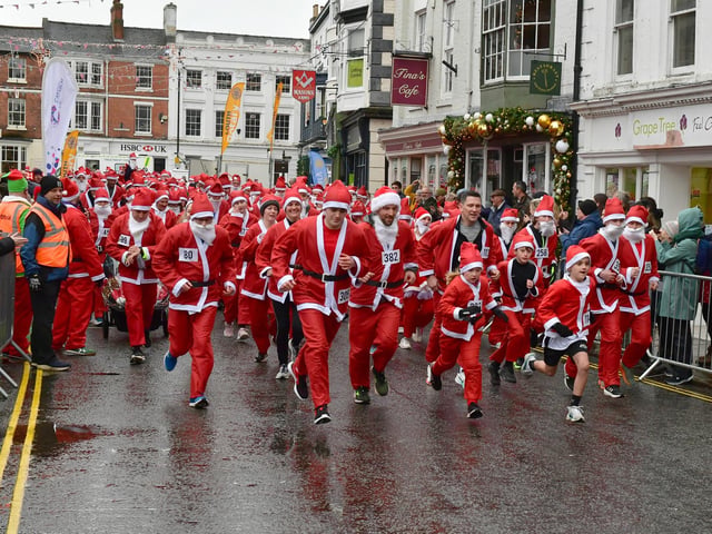 Age was no barrier to those who took part in Louth's first Santa Run For Life, with youngsters leading the field at one stage.