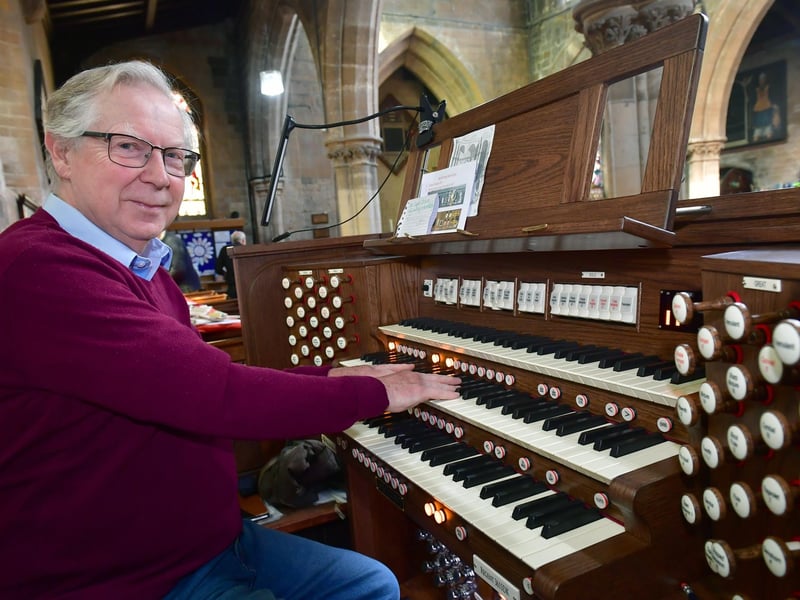 Church organist, Chris Hinkins, entertains. Photo: David Dawson