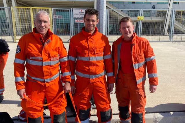 From left - Lincolnshire rescue team members Neil Woodmansey, Mark Dungworth and Colin Calam. Photo: Lincs Fire and Rescue