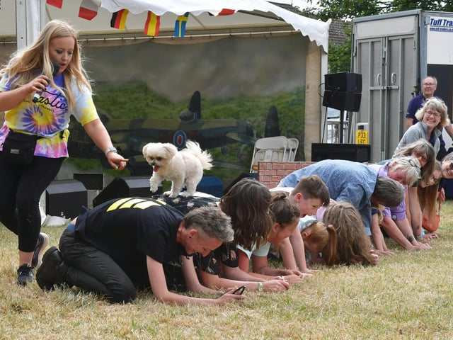 Lucy Heath with her TV star dog Trip Hazard.