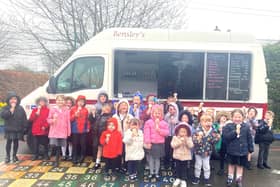 Marshchapel Infant School in Grainthorpe was so pleased with its Ofsted report that it treated the children to some home-made ice cream from one of local firm Bensley's vans.