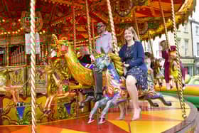 The gallopers in Market Place, where the proclamation took place, opening this year's May Fair on Saturday.
