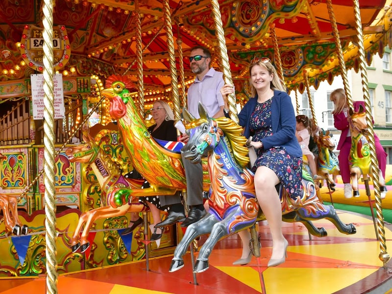 The gallopers in Market Place, where the proclamation took place, opening this year's May Fair on Saturday.