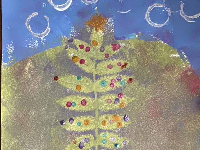 The winning Christmas card design by Noah Weatherall-Smith in the eight years and under section.