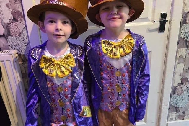 Alfie and Joseph as Willy Wonka.