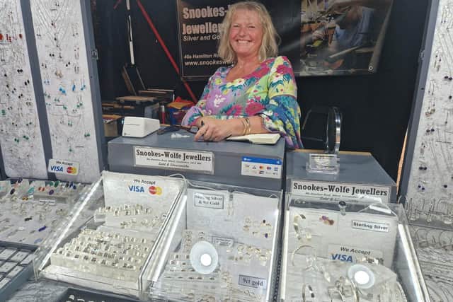 Kate Snookes, a member of the Alford Craft Market organising team, at her jewellery stall.