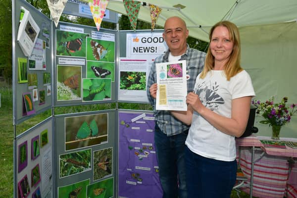 Tim Clayton and Laura Gundy of Lincolnshire Branch of Butterfly Conservation.