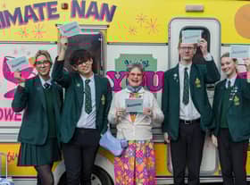 Skegness Grammar School students with Climate Nan.