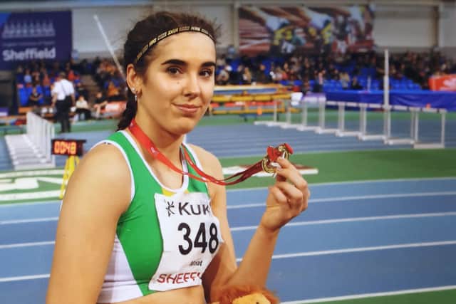 Hannah Moat won the English under 20 high jump title in Sheffield.