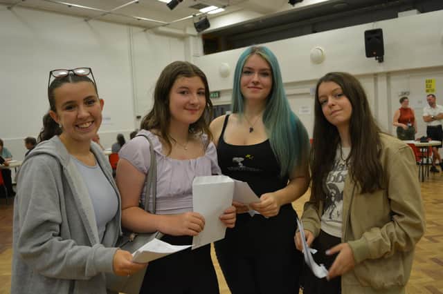 From left: Katie Flynn, who is off to study Level 3 Childcare at North Lincolnshire College; Katie Mackinder, who will be studying hospitality and catering at Lincoln College; Phoebe Gleadall, who will be studying animal behaviour management at Riseholme; and Kelsie Dawson, who is heading to Franklin College for A-levels in English literature and criminology.