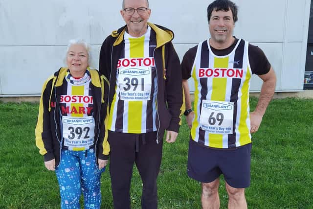 Lee Conway, Nick Turner and his wife Mary in Cleethorpes.