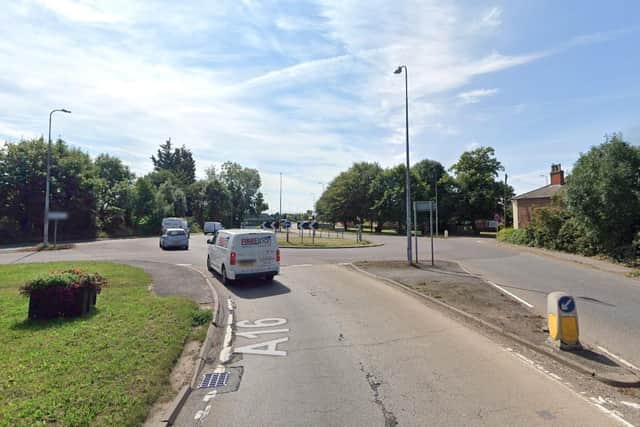 The roundabout on the A16 at Kirton.