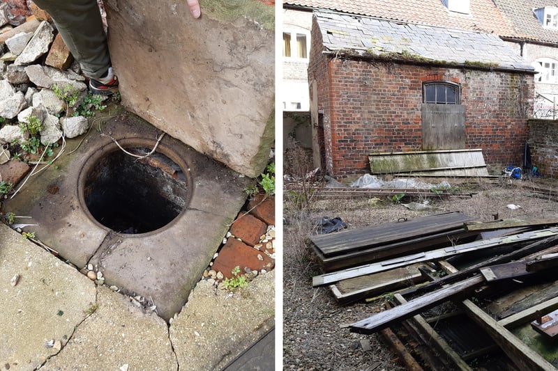 LEFT: The entrance to the large freshwater cistern. RIGHT: The former sugar boiler workshop.