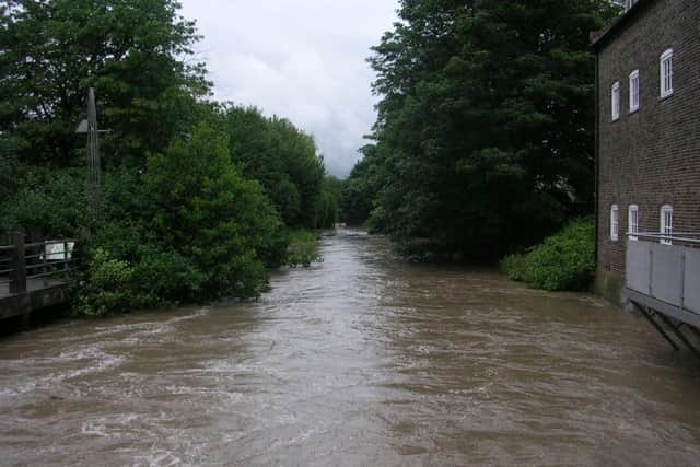 The canal at the Riverhead during Louth floods.