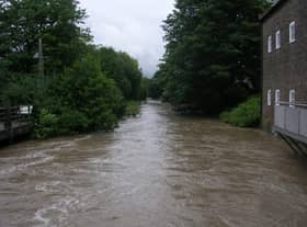 The canal at the Riverhead during Louth floods.