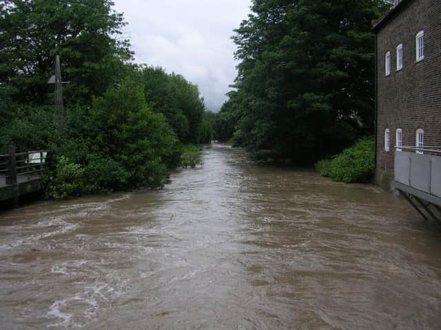 The canal at the Riverhead during Louth floods.