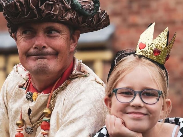 Robert the Penney Farthing Man and Meeka the Queen of Hearts