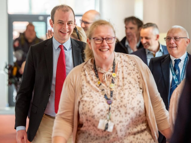 Matt Warman, MP for Boston and Skegness, was among those shown around the new school facility.